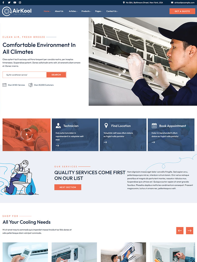 Air-Kool Klima Servisi Teması