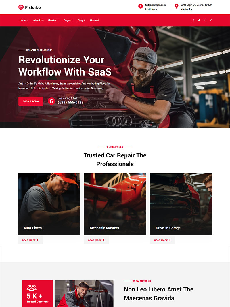 Fixturbo Oto Servis Teması