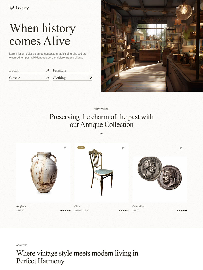 Legacy Antika Teması