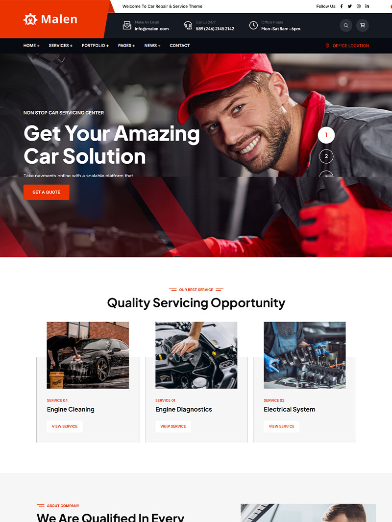 Malen Oto Servis Teması