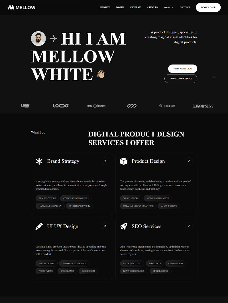 Mellow Kişisel Site Teması