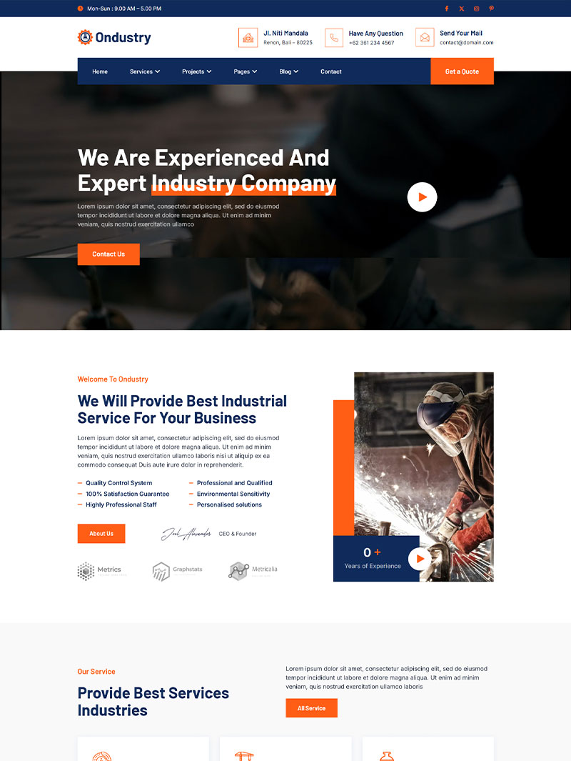 Ondustry Endüstri Teması