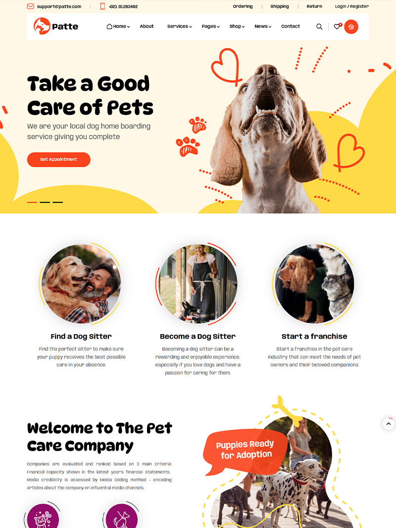 Patte Pet Shop Teması