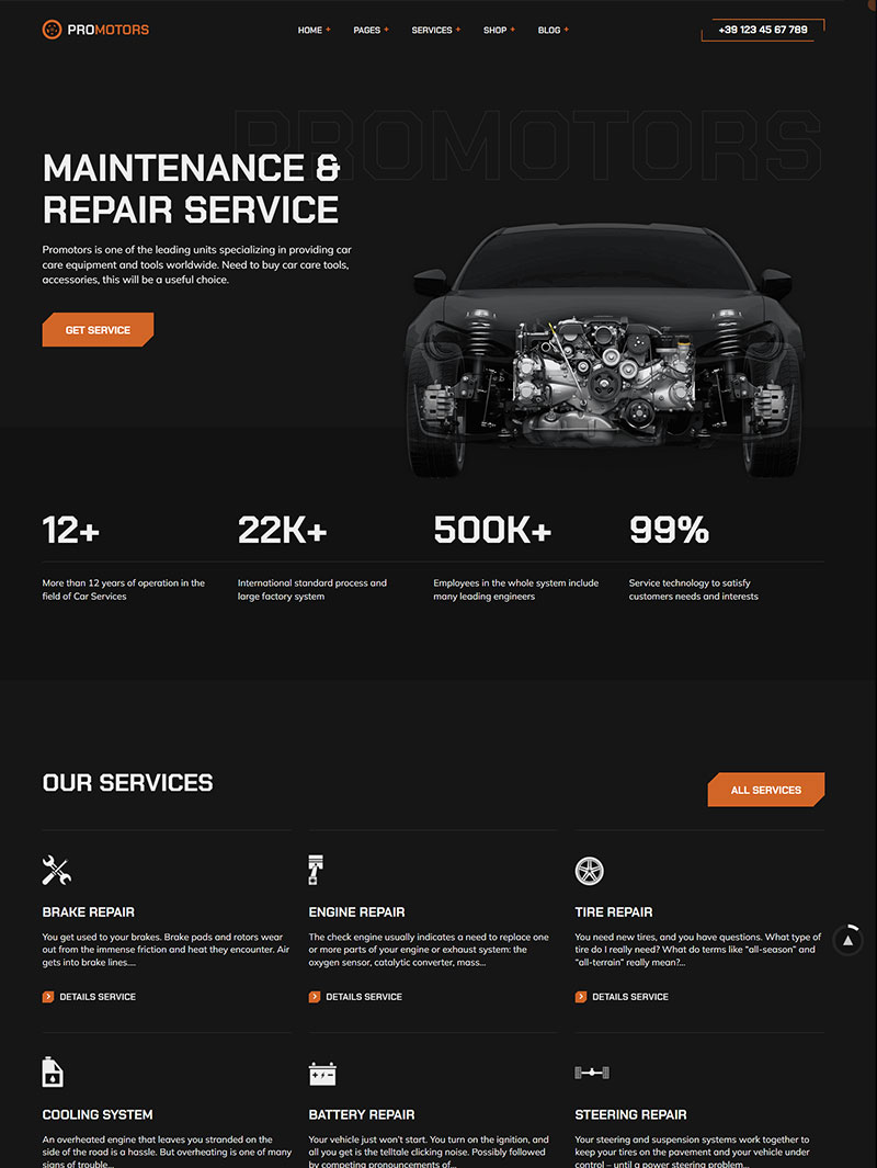 ProMotors Otomotiv Teması