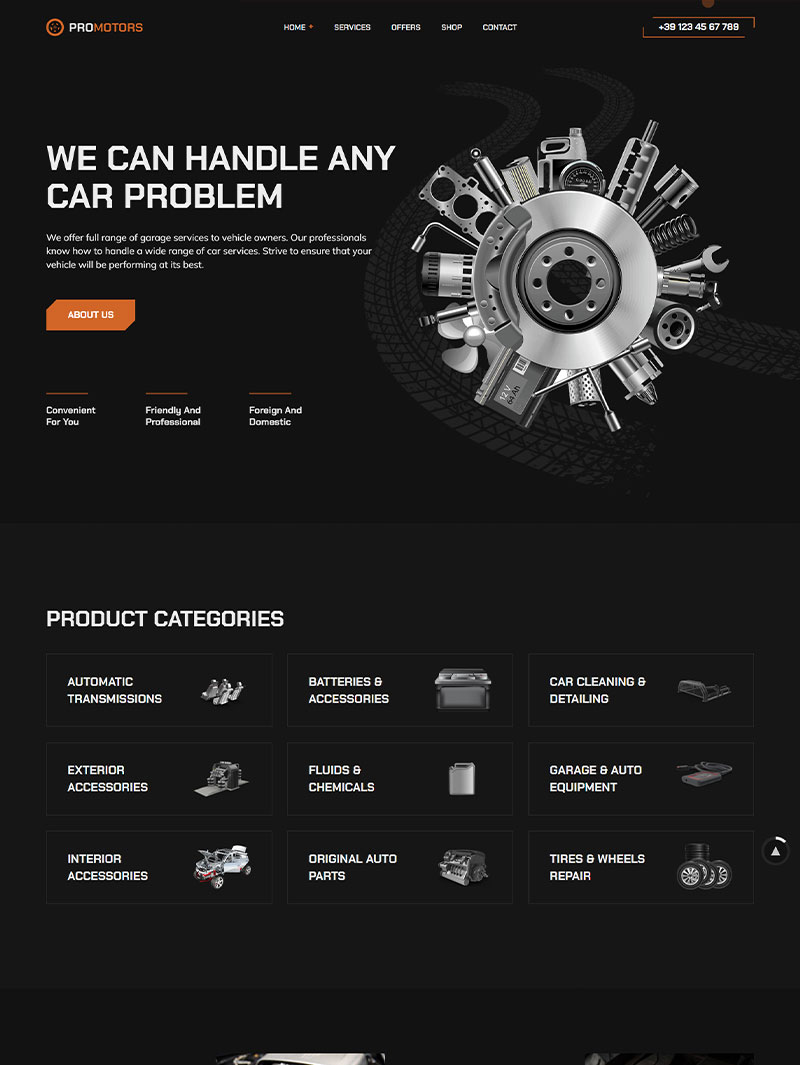 ProMotors Oto Servis Teması
