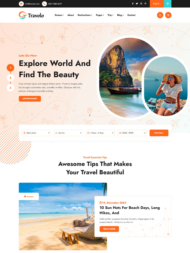 Travolo Tur-Seyehat Teması