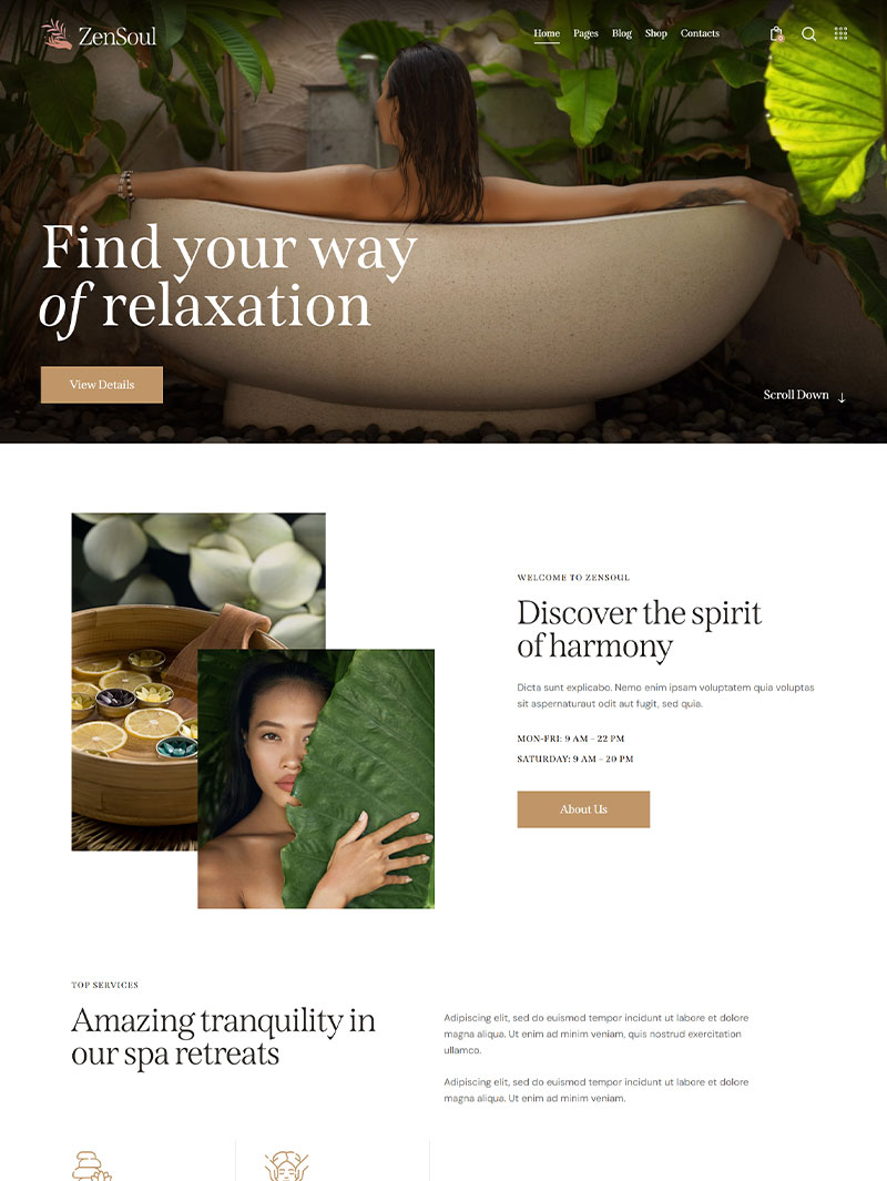 ZenSoul Güzellik Salonu Teması